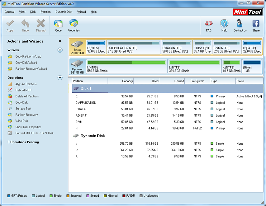 Partition Manager Server Edition - Partition Wizard Server is a Professional Server Partition Manager for Windows Server 2000/2003/2008.