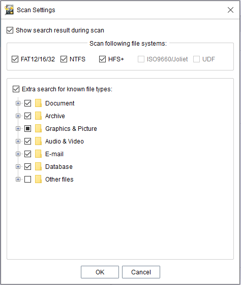 set the Scan Settings