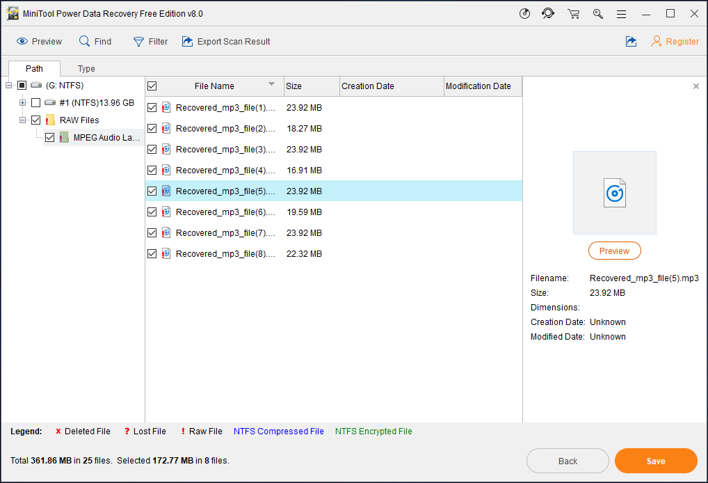 save the recovered files