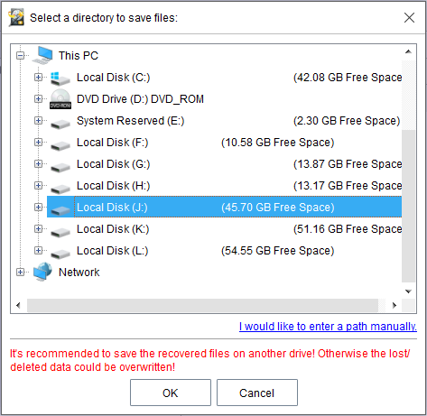 select a directory to save files
